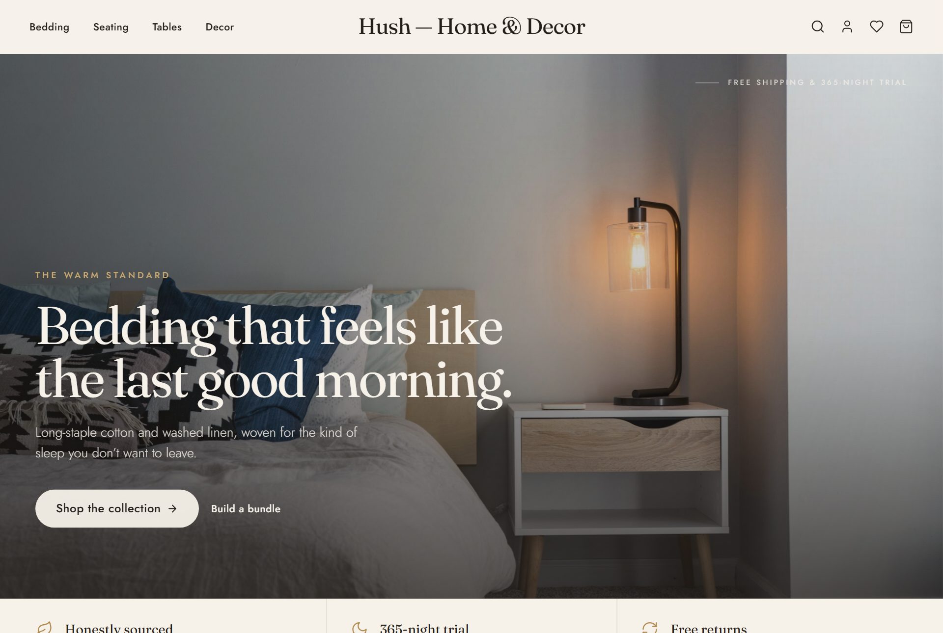 Hush storefront preview