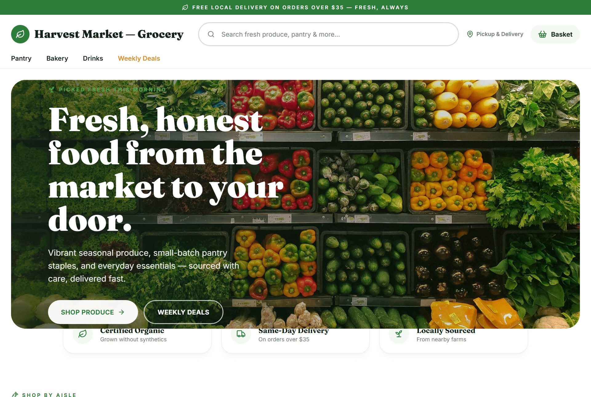 Harvest Market storefront preview