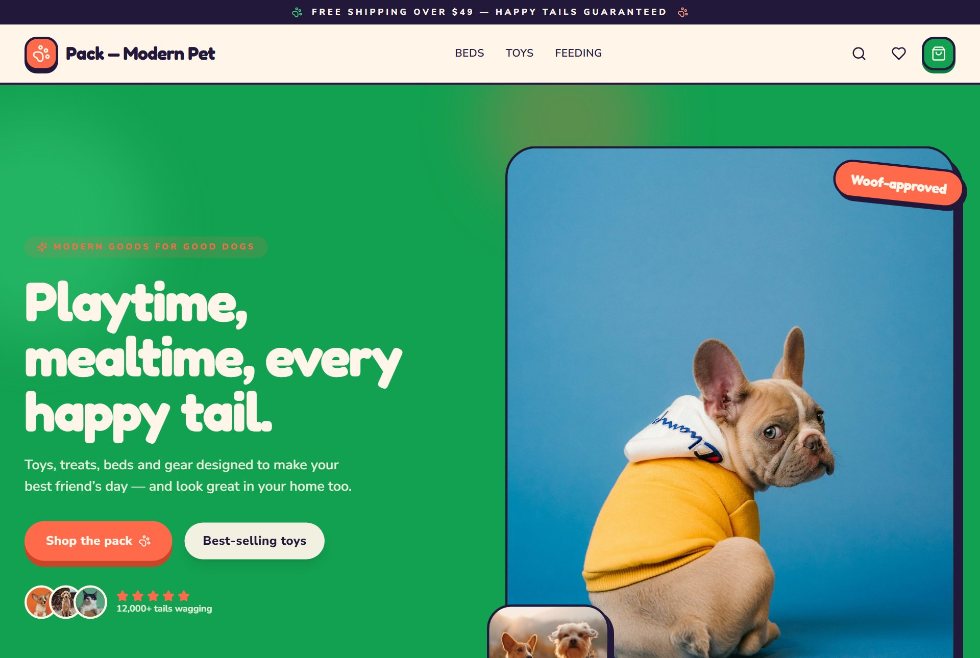 Pack storefront preview