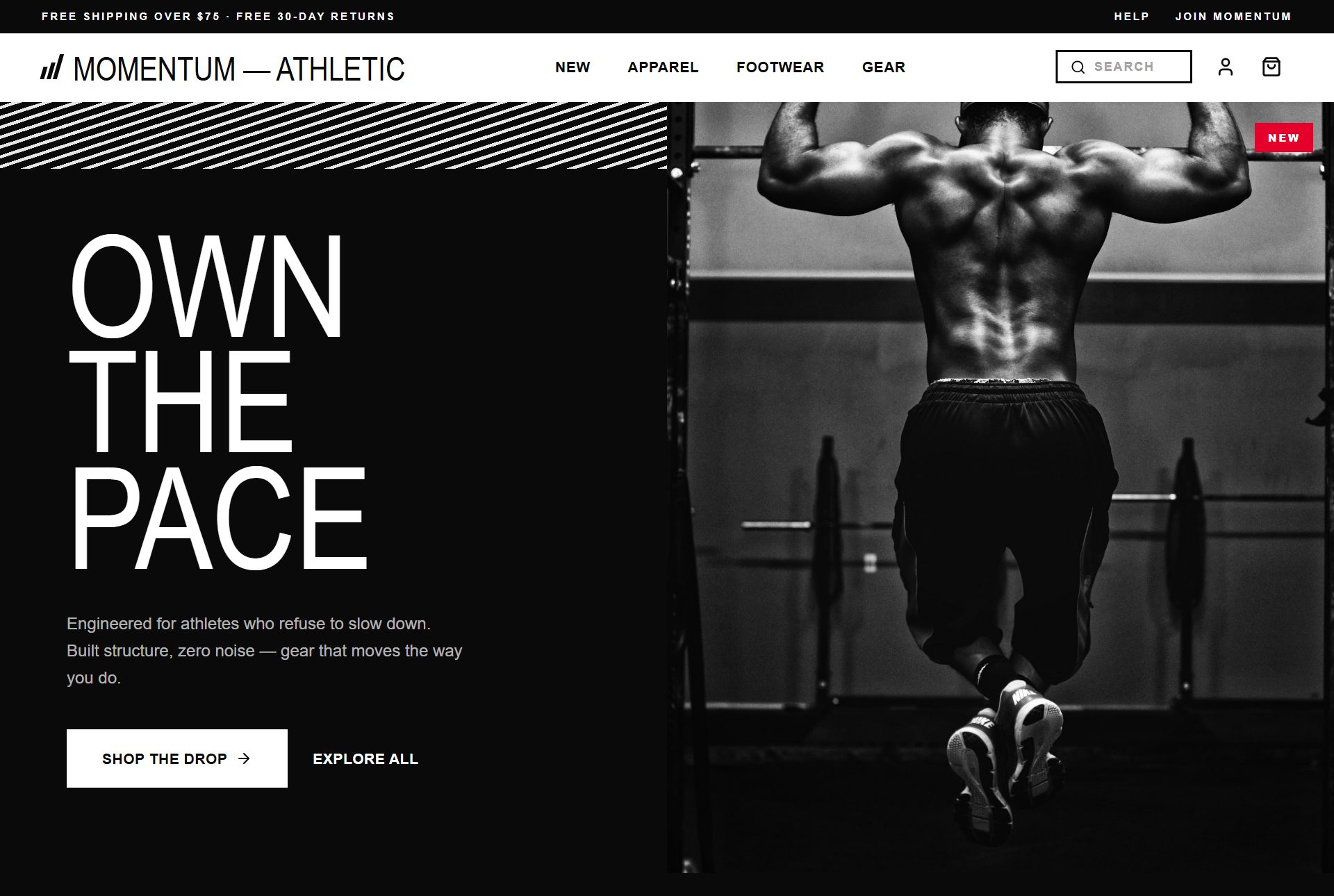 Momentum storefront preview
