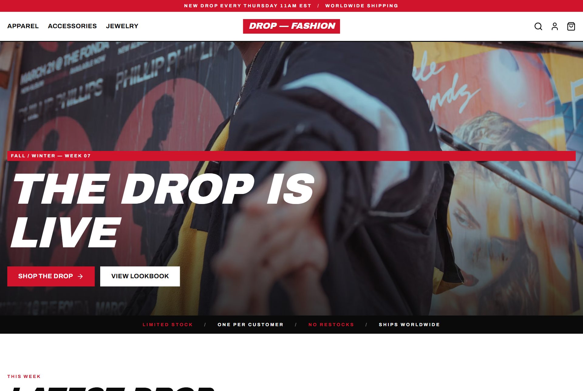 Drop storefront preview