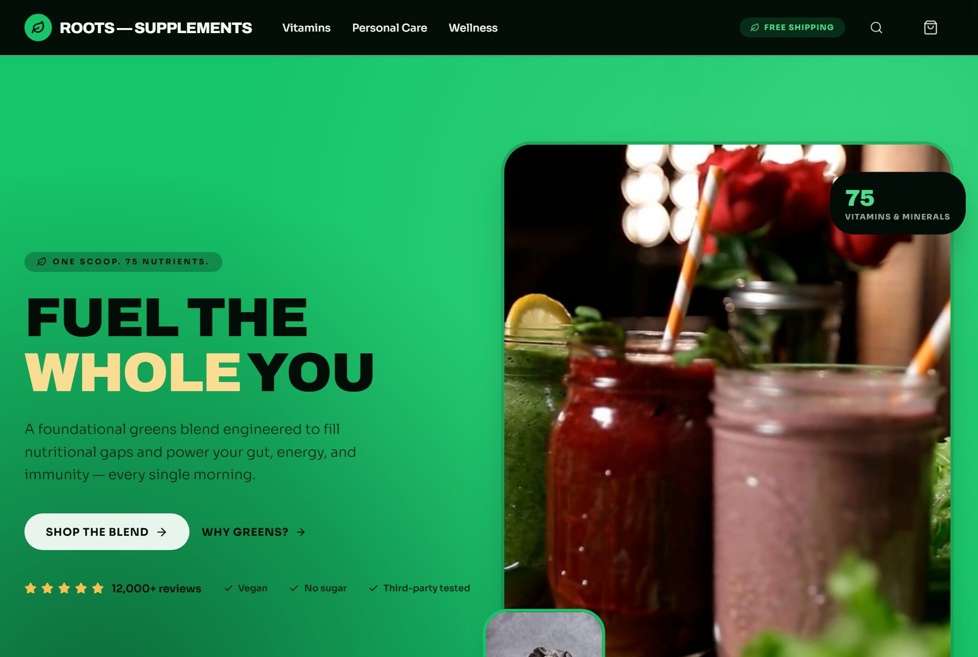 Roots storefront preview