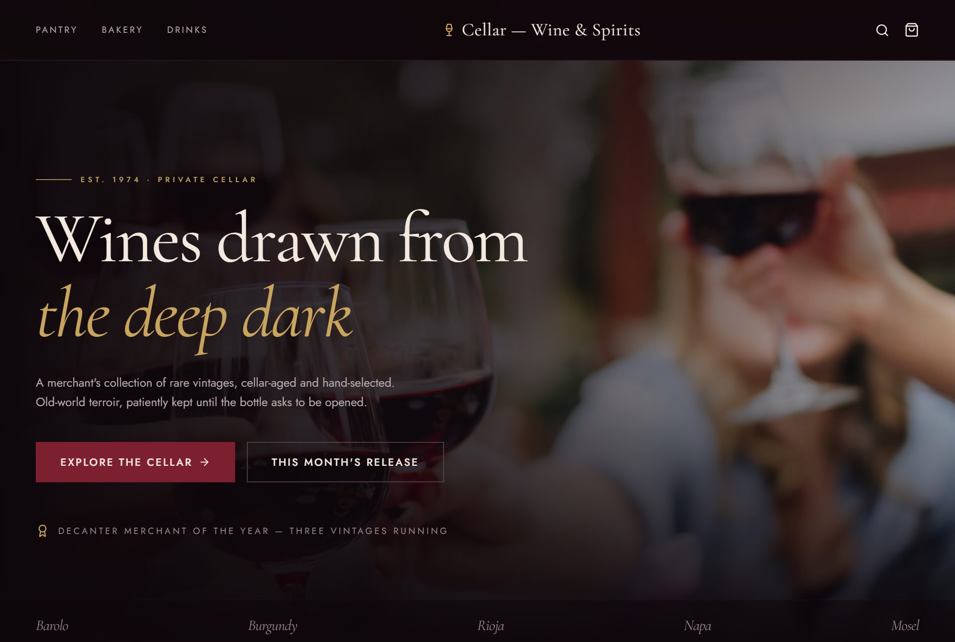 Cellar storefront preview
